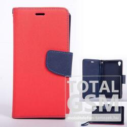 Samsung J7 (2016) SM-J710 piros-sötétkék notesz flip tok szilikon belsővel Goospery