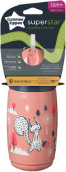 Tommee Tippee itatópohár - Superstar Insulated Straw Cup szívószálas hőtartó 266ml 12hó rózsaszín - babamarket