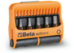 Beta 860PE/A10 10 csavarhúzóbetét és mágneses betéttartó, műanyag dobozban (BETA 860PE/A10) (BETA-008600920)