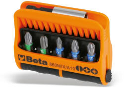 Beta 860MIX/A10 10 csavarhúzóbetét és mágneses betéttartó, műanyag dobozban (BETA 860MIX/A10") (BETA-008600900)