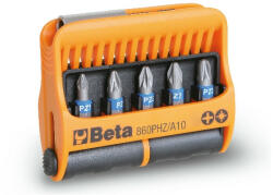 Beta 860PHZ/A10 10 csavarhúzóbetét és mágneses betéttartó, műanyag dobozban (BETA 860PHZ/A10 ) (BETA-008600910)