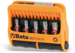 Beta 860TX/A10 10 csavarhúzóbetét és mágneses gyorslazítású betéttartó, műanyag dobozban (BETA 860TX/A10") (BETA-008600970)