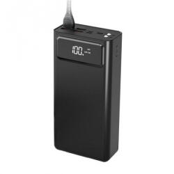 XO PR125 50000mAh, PD gyors powerbank, külső akkumulátor QuickCharge3.0, vezeték nélküli töltés, fekete