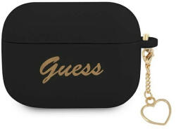 Guess Airpods Pro Guess Silicone Heart Charm tok GUAPLSCHSK fekete