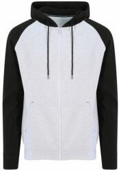 Just Hoods Hanorac Baseball pentru bărbați cu glugă - Gri prespălat / neagră | 2XL (JH063-1000255849)