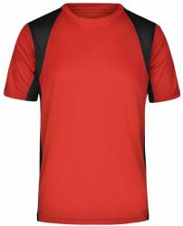 James & Nicholson Tricou sport pentru bărbați cu mânecă scurtă JN306 - Roșie / neagră | L (1-JN306-87462)