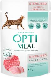 Optimeal Hrana umeda pisici sterilizate - vita si curcan in jeleu, set 12 0, 085kg