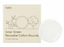 Purito Seoul Többszöri használatos pamut korongok - Purito Inner Green Reusable Cotton Rounds 10 db