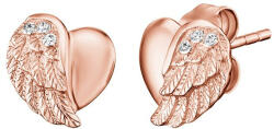 Engelsrufer Rózsaszín aranyozott ezüst szív fülbevaló angyal szárnyakkal és cirkónium kövekkel ERE-LILHW-STR