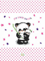 Babastar merev pelenkázó lap 50*70 cm - rózsaszín panda és mamája - babyshopkaposvar