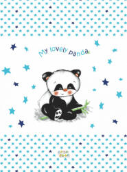 Babastar merev pelenkázó lap 50*70 cm - kék panda - babyshopkaposvar