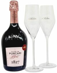 Purcari Cuvee de Purcari Rose Brut Spumant 0.75L+2Pahare, 12.5%