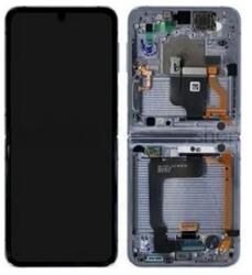 Samsung F721 Galaxy Z Flip 4 5G LCD Kijelző+Érintőüveg+Előlap Keret, Kék, Blue (GH82-29440D) Service Pack