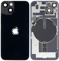 Apple iPhone 14 - Hátsó üveg + Kamera lencse + Fémlemez + Magsafe mágnes (Midnight), Midnight