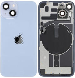 Apple iPhone 14 Plus - Hátsó üveg + Kamera lencse + Fémlemez + Magsafe mágnes (Blue), Blue