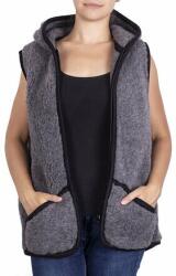 Vlnka Merino gyapjú mellény kapucnival sötétszürke ruházat méretei S