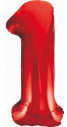 Godan Red, Piros 1-es szám fólia lufi 85 cm (MLG120547)
