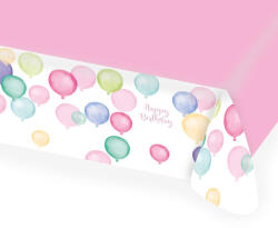 Amscan Față de masă Happy Birthday - baloane pastelate 115 x 175 cm