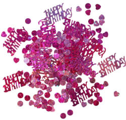 Amscan Confetti - Happy Birthday folie roz 15 g