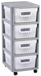 Keter INFINITY 4x11L fiókos tároló 36 x 29, 5 x 65, 5 cm DOTS, fehér 231556 (04356-Y36) (231556)