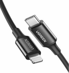 UGREEN US171 USB-C apa 2.0 - Lightning apa Adat és töltőkábel - Fekete (1m) (60751)