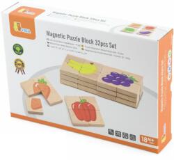 Viga Toys Образователен пъзел Viga - Магнитни плодове и зелчуци, 32 части (50700) - ozone