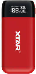 Xtar PB2S - Li-Ion Akkumulátor Töltő és Powerbank - Piros (XR-PB2S-RD)