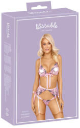  Kissable - rózsás hímzéses fehérnemű szett (pink) - erotikashow