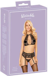 Kissable - nyakpántos, csipke melltartó szett (fekete) - shop