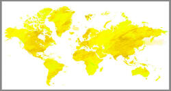 Stiefel Föld fali dekortérkép citromsárga színben keretezett kivitelben 160x120
