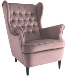 HARRY VELVET füles fotel, antik rózsaszín