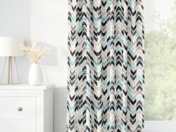 Goldea draperie decorative vintage - dungi în zig-zag cu turcoaz 140x140 cm