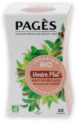 Pagès Ceai BIO abdomen plat (menta dulce, frunze de nalba, frunze de coacaze negre) Pages