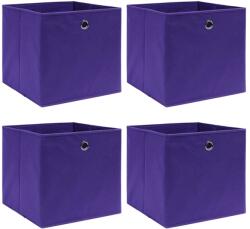 vidaXL Cutii de depozitare 4 buc. violet, 28x28x28 cm, textil nețesut (325211)