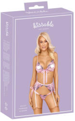 Kissable - rózsás hímzéses fehérnemű szett (pink) - szexshop