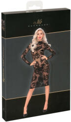 Noir - rózsás, hosszúujjú ruha (fekete) - szexshop
