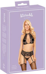 Kissable - nyakpántos, csipke melltartó szett (fekete) - szexshop