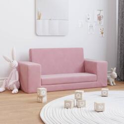 vidaXL Canapea pentru copii cu 2 locuri, roz, pluș moale (341832) Canapea