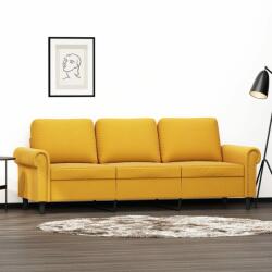 vidaXL Canapea cu 3 locuri, galben, 180 cm, catifea (349173) Canapea