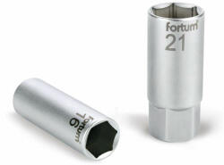 Fortum gyertyakulcs dugófej 1/2", 61CrV5; 16mm, gumírozott FORTUM