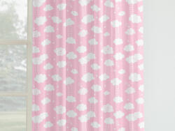 Goldea gyerek pamut függöny - felhő mintás világos rózsaszín alapon 200x150 cm