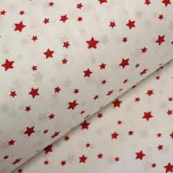 Decotex Style Ranforce alb cu stelute mici rosii