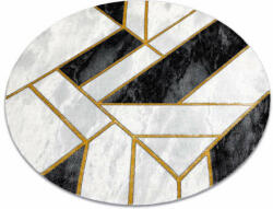 Glamour EMERALD szőnyeg 1015 kör - glamour, elegáns márvány, geometriai fekete / arany kör 200 cm (AF505)
