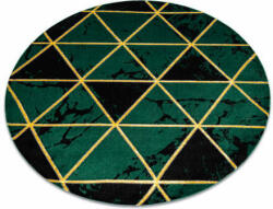 Glamour EMERALD szőnyeg 1020 kör - glamour, elegáns márvány, háromszögek üveg zöld / arany kör 160 cm (AF515)