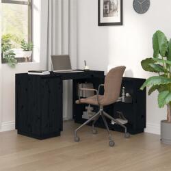 vidaXL Birou, negru, 110x50x75 cm, lemn masiv de pin (814508)