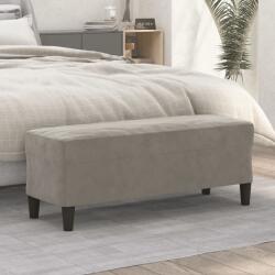 vidaXL Bancă, gri deschis, 100x35x41 cm, catifea (349421)