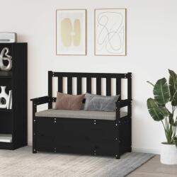 vidaXL Bancă, negru, 112, 5x51, 5x96, 5 cm, lemn masiv de pin (823563)