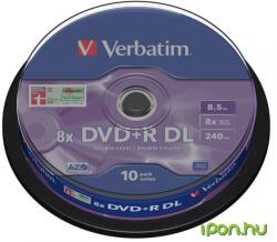 Verbatim DVD+R DL 8x 10buc argint cu cilindru (43666)