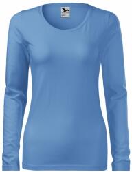MALFINI Tricou pentru femei cu mânecă lungă Slim - Albastru ceruleu | XL (1391516)
