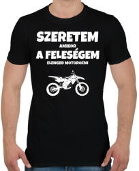 printfashion Szeretem, amikor a feleségem elenged motorozni 3 - Férfi póló - Fekete (11494660)
